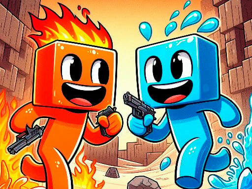 casual game:Fire and Water Blockman