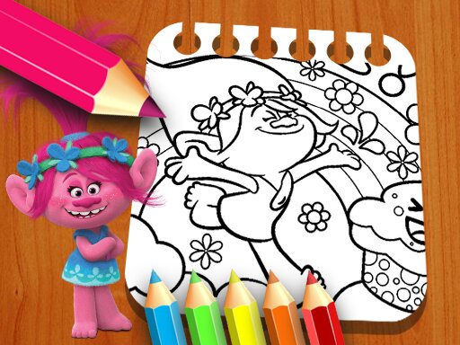 casual game:Les Trolls Coloring Book